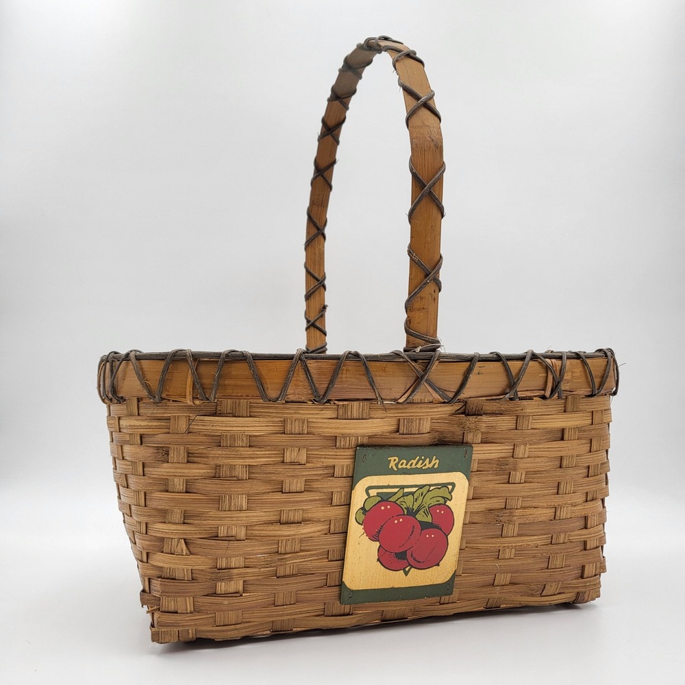 Vintage‎ Woven Bamboo Radish Basket Cottagecore Garden Decor Philippines